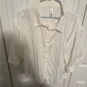 Athleta White Cotton Dreams Sleep Top